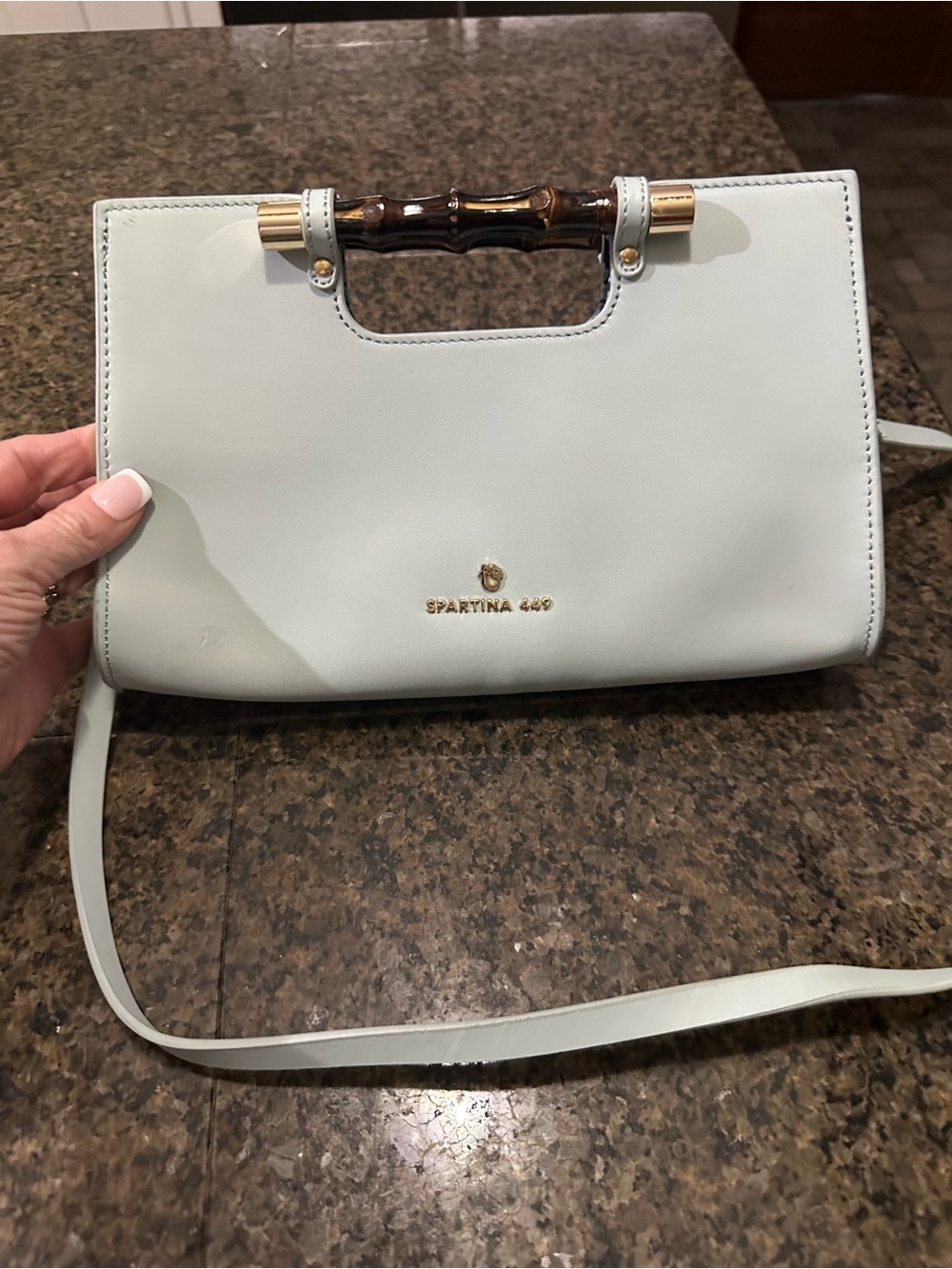 Spartina 449 Mint Green Bamboo-Handle Crossbody